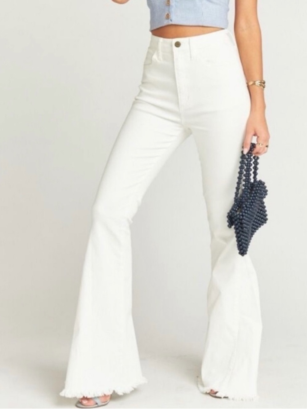 Show Me Your MuMu White High-Rise Flare Jeans